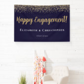 Aangepaste moderne gouden verlovingsfeest spandoek (Insitu)