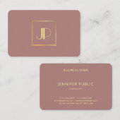 Aangepaste, moderne goudmonogram Elegant Sjabloon Visitekaartje (Voorkant / Achterkant)