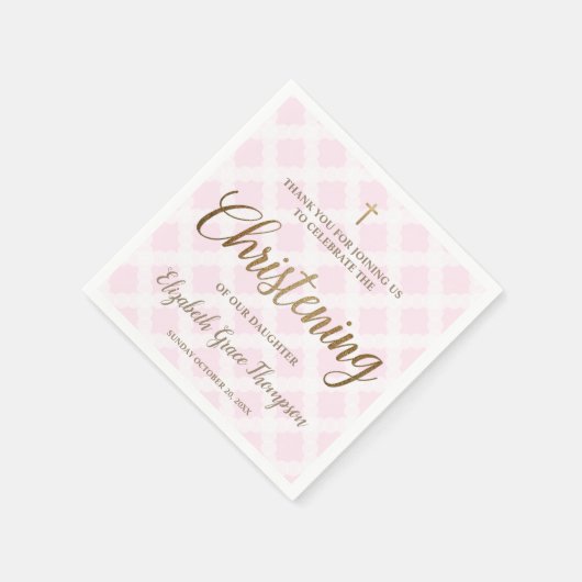 Aangepaste moderne goudroze meisjesnaam Christenin Servet (Hoek)