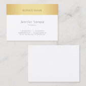 Aangepaste, moderne goudwitte, eenvoudige Sjabloon Visitekaartje (Voorkant / Achterkant)