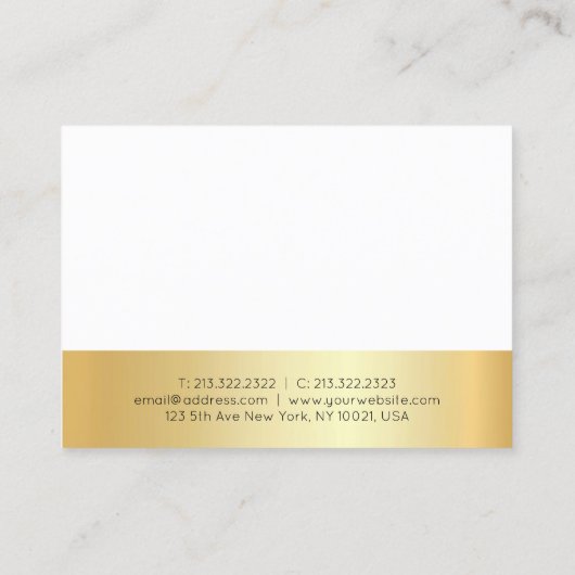 Aangepaste, moderne goudwitte, eenvoudige Sjabloon Visitekaartje (Achterkant)
