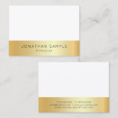 Aangepaste, moderne goudwitte, eenvoudige Sjabloon Visitekaartje (Voorkant / Achterkant)