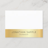 Aangepaste, moderne goudwitte, eenvoudige Sjabloon Visitekaartje (Voorkant)