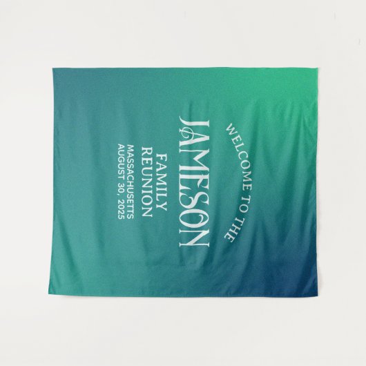 Aangepaste moderne Gradient Family Reunion achterg Wandkleed (Voorkant (horizontaal))