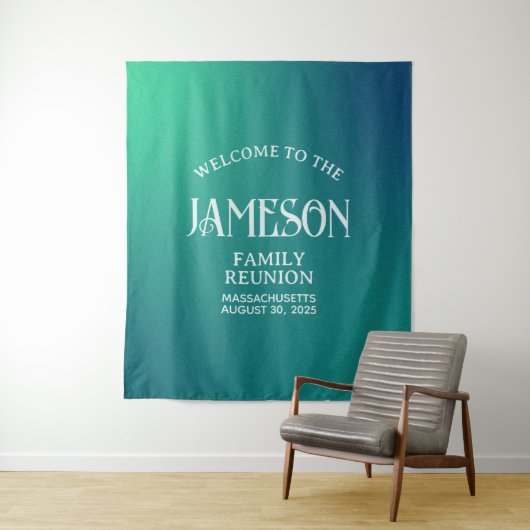 Aangepaste moderne Gradient Family Reunion achterg Wandkleed (In situ)