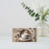 Aangepaste moderne grafische coffeeshop en punch visitekaartje (Staand voorkant)