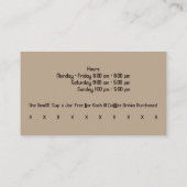 Aangepaste moderne grafische coffeeshop en punch visitekaartje (Achterkant)