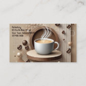 Aangepaste moderne grafische coffeeshop en punch visitekaartje (Voorkant)