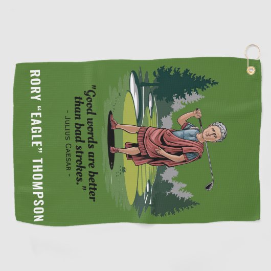 Aangepaste Moderne Grappige Golfer Quote Golfhanddoek (Horizontaal)