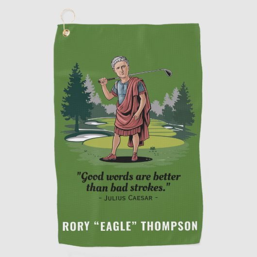 Aangepaste Moderne Grappige Golfer Quote Golfhanddoek (Voorkant)