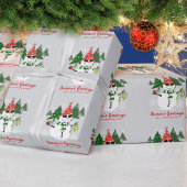 Aangepaste Moderne Grappige Sneeuwman Sneeuwvlokke Cadeaupapier