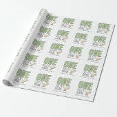 Aangepaste moderne groene één domme gans eerste ve cadeaupapier (Uitgerold)