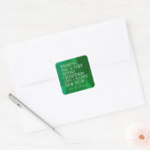 Aangepaste moderne groene geometrische kerstgroet vierkante sticker (Envelop)