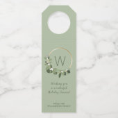 Aangepaste moderne groene monogram grote familie flessenhanger (Voorkant)