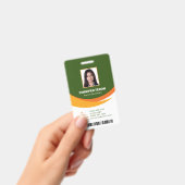 Aangepaste moderne groene personeelskaart met barc badge (Handheld)