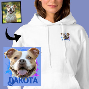 Aangepaste Moderne Grunge Pet Lover Pitbull Dog Fo Hoodie