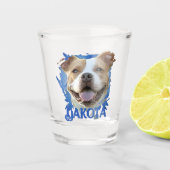 Aangepaste Moderne Grunge Pet Lover Pitbull Dog Fo Shot Glas (Voorkant)