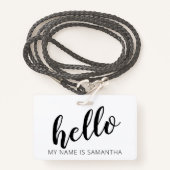 Aangepaste moderne Hallo Badge (Voorkant met draagriem)