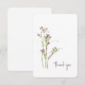 Aangepaste moderne handgeschilderde Waterverf Wild Bedankkaart (Voorkant / Achterkant)