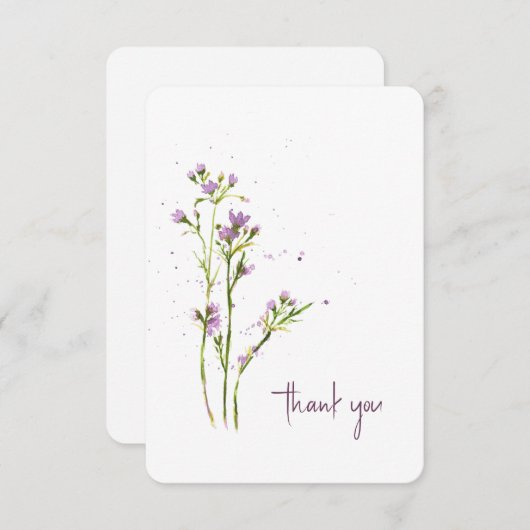 Aangepaste moderne handgeschilderde Waterverf Wild Bedankkaart (Voorkant / Achterkant)