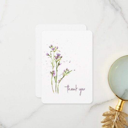 Aangepaste moderne handgeschilderde Waterverf Wild Bedankkaart (Voorkant / Achterkant in situ)