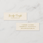 Aangepaste Moderne Handgeschreven Faux Gold Text S Mini Visitekaartje (Voorkant / Achterkant)