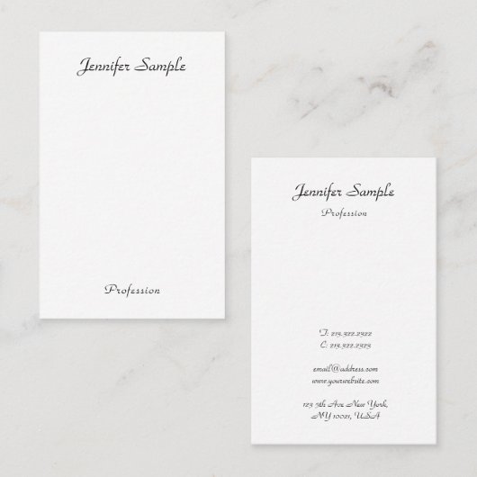 Aangepaste, moderne, handgeschreven naamminimalist visitekaartje (Voorkant / Achterkant)