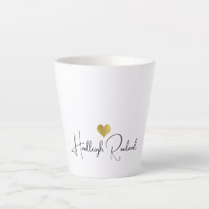 Aangepaste moderne handgeschreven script naam mono latte mok