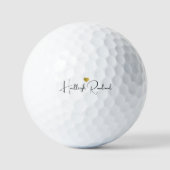Aangepaste moderne handgeschreven scriptnaam monog golfballen (Voorkant)