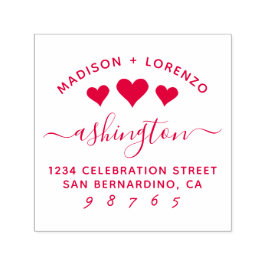 Aangepaste moderne harten namen & retour adres  zelfinktende stempel