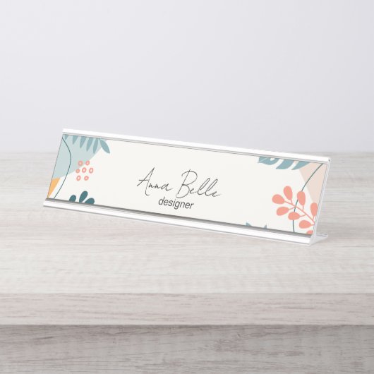 Aangepaste moderne hedendaagse zomer bureau naambordje (Voorkant)