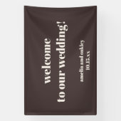 Aangepaste moderne herfst bruine trouw aangepaste spandoek (Verticaal)