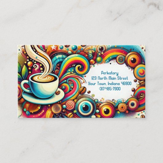Aangepaste moderne hippe stijl coffeeshop & punch visitekaartje (Voorkant)