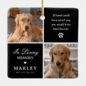 Aangepaste moderne huisdierhond-herdenkingsfoto keramisch ornament (Achterkant)