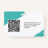 Aangepaste Moderne ID Kaart Eenvoudige QR Arc Foto Badge (Achterkant)