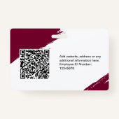 Aangepaste Moderne ID Kaart Eenvoudige QR Arc Foto Badge (Achterkant)