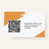 Aangepaste Moderne ID Kaart Eenvoudige QR Arc Foto Badge (Achterkant)