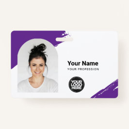 Aangepaste Moderne ID Kaart Eenvoudige QR Arc Foto Badge