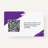 Aangepaste Moderne ID Kaart Eenvoudige QR Arc Foto Badge (Achterkant)
