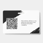 Aangepaste moderne identiteitskaart Eenvoudig QR-b Badge (Achterkant)
