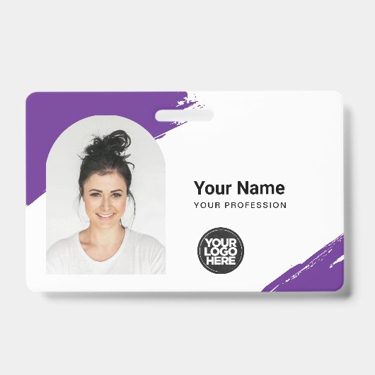 Aangepaste moderne identiteitskaart Eenvoudig QR-b Badge (Voorzijde)