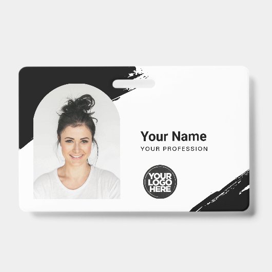 Aangepaste moderne identiteitskaart Eenvoudige QR- Badge (Voorzijde)