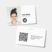 Aangepaste moderne identiteitskaart Eenvoudige QR  Badge (Voor- en achterkant)
