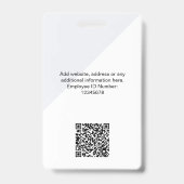 Aangepaste moderne identiteitskaart, minimalistisc badge (Achterkant)