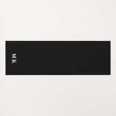 Aangepaste moderne initialen effen zwart yogamat (Achterkant (horizontaal))