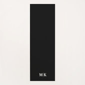 Aangepaste moderne initialen effen zwart yogamat (Voorkant)