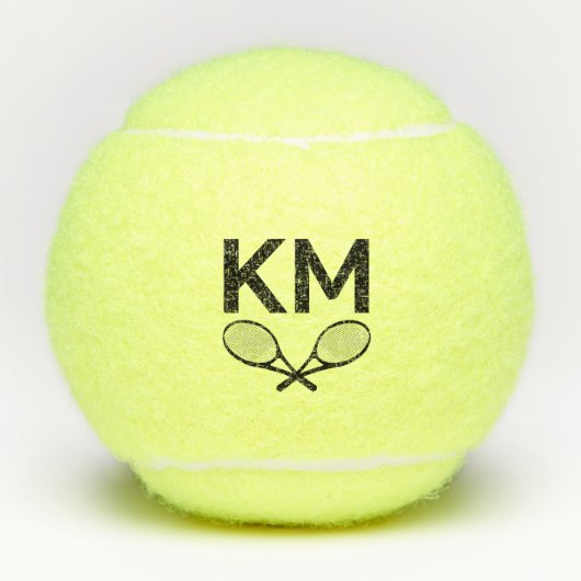 Aangepaste moderne Initialen voor monogram stijlvo Tennisballen (Voorkant)