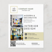 Aangepaste moderne interieur design flyer (Achterkant)