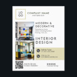 Aangepaste moderne interieur design flyer<br><div class="desc">Elegante moderne,  aanpasbare binnenhuisflyer.</div>