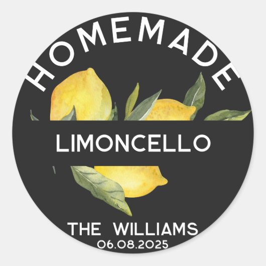 Aangepaste moderne Italiaanse zelfgemaakte Limonce Ronde Sticker (Voorkant)